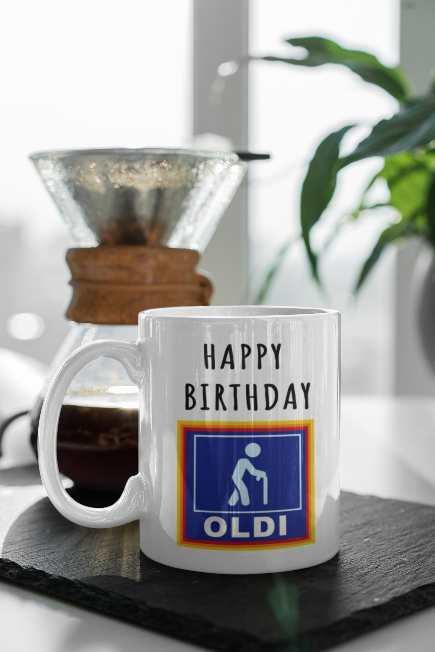 🧓🎉 Funny Birthday Mug – OLDI Edition