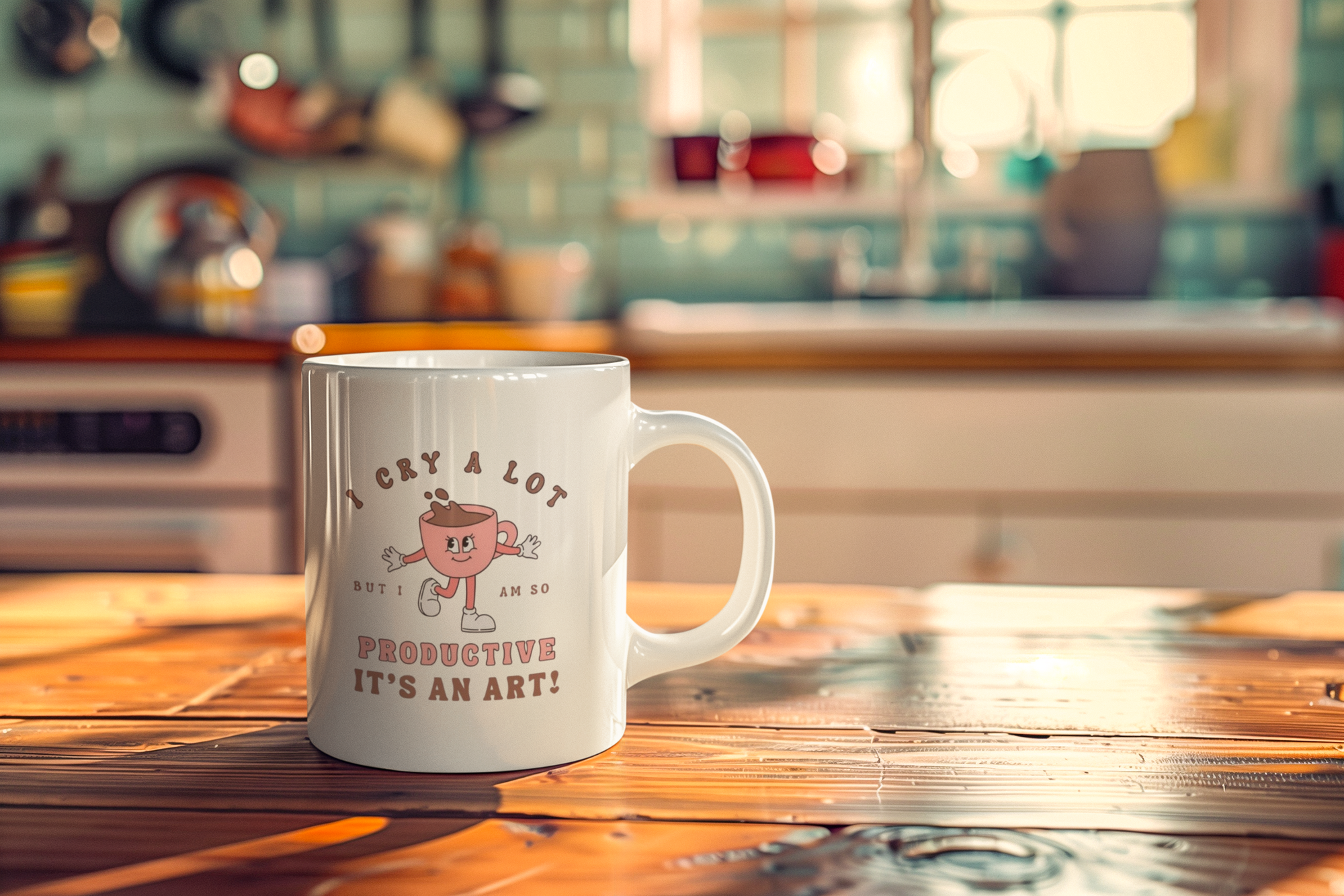 🩷 Cry, Slay, Repeat – Emotional Girl Mug