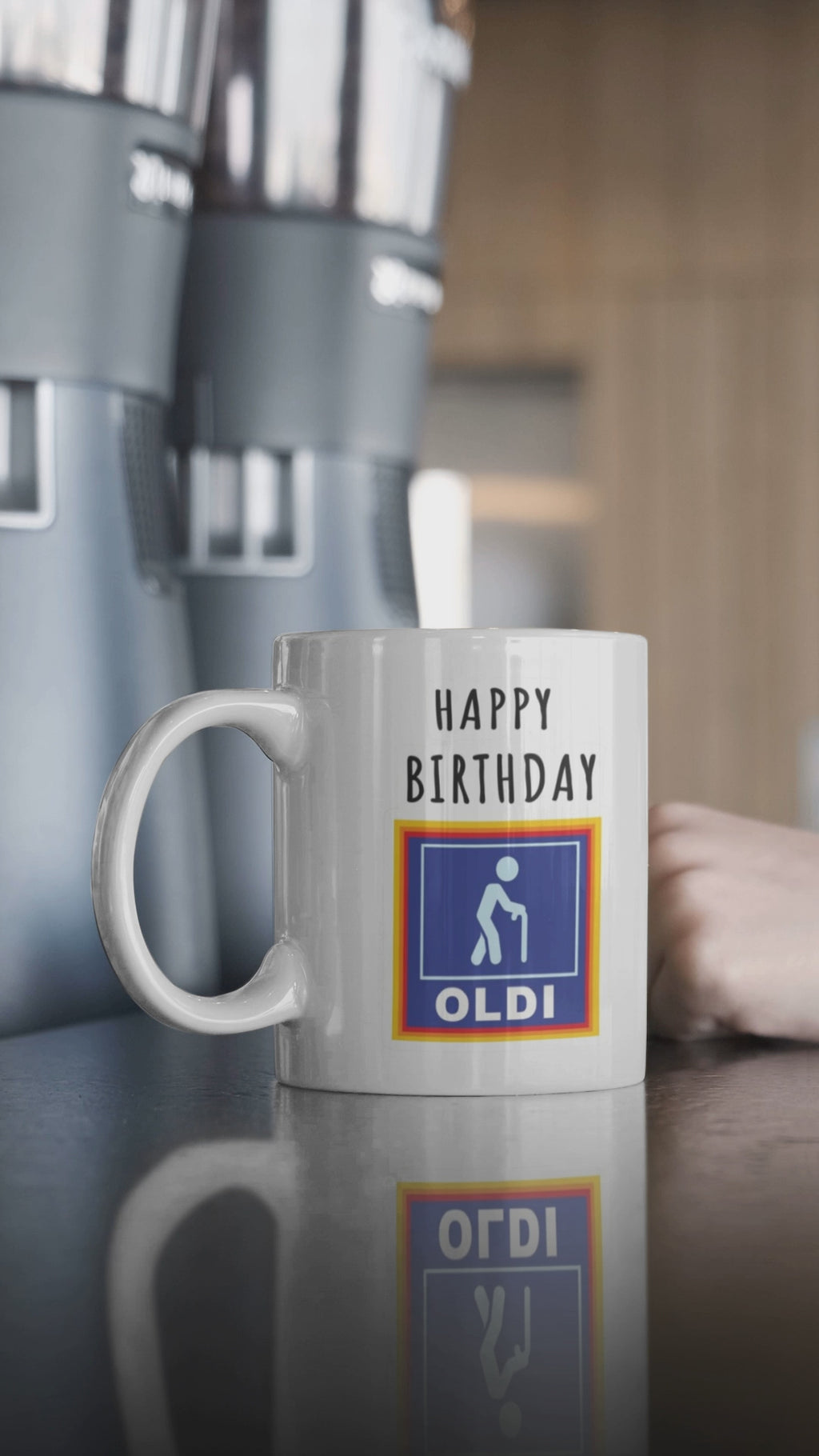 🧓🎉 Funny Birthday Mug – OLDI Edition